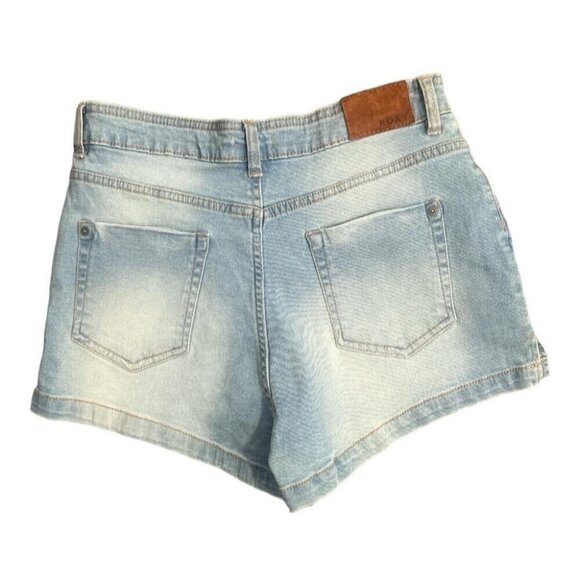 Roxy Women's High-Rise Stretch Button Fly Light Denim Slits Shorts Size 28 - Picture 4 of 15